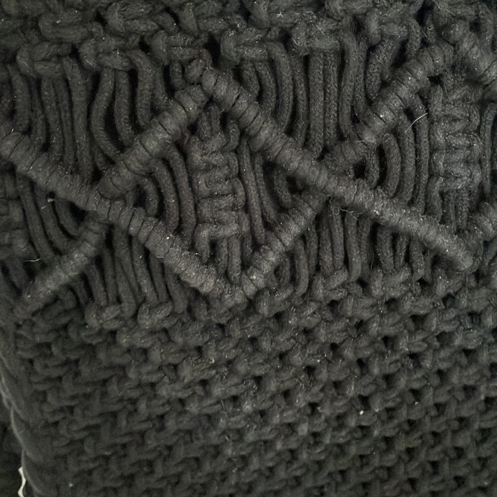 Danielle Nicole Black Macram Fringe Crochet Bag - image 5